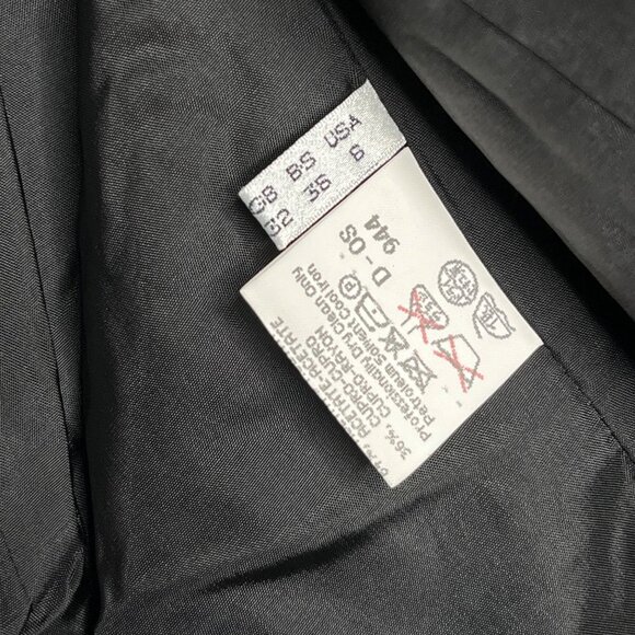 Genny Blazer Large Back Bow Detail Leather Detail Buttons Shoulder Pads Black 6 - Picture 10 of 11